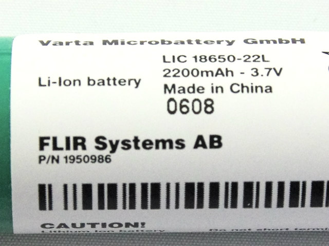 [P/N: 1950986]Varta Microbattery GmbH LIC18650-22L FLIR Systems AB バッテリーセル交換[4]