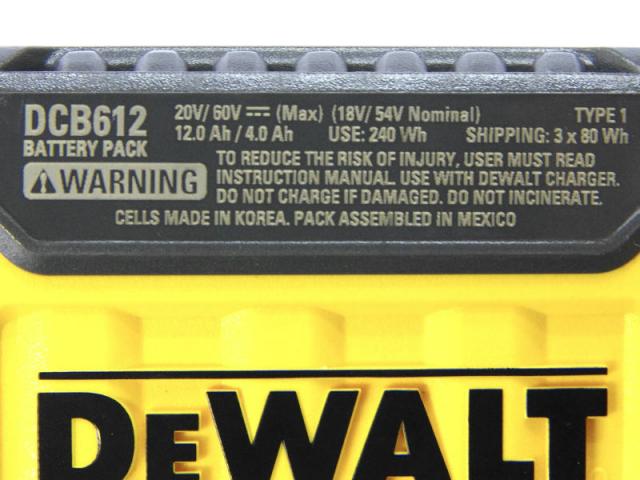 [DCB612]DEWALT FLEXVOLT 20V/60V MAX Battery 12.0Ah バッテリーセル交換[4]