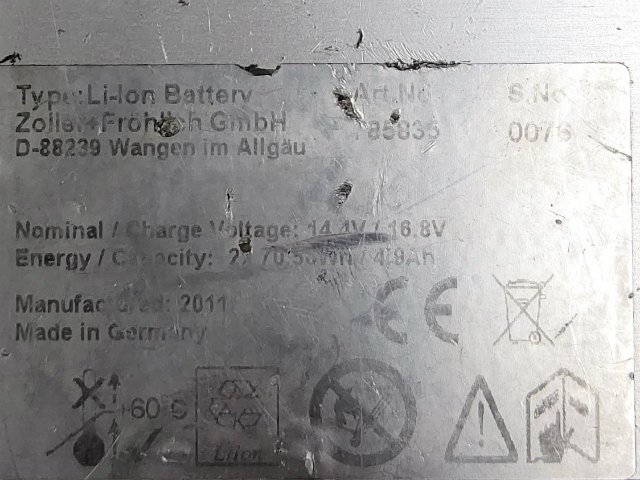 [Type: 5010 Li-ion Battery 4S2P]Z+F 3D レーザースキャナー IMAGER 5010シリーズ バッテリーセル交換[3]
