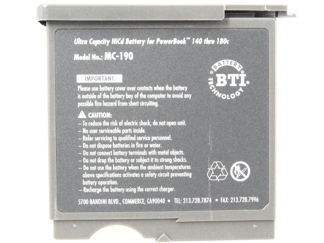 [BTI社 Model No.:MC-190]Apple アップル PowerBook 180、145B、165、165c、180c 他バッテリーセル交換[4]