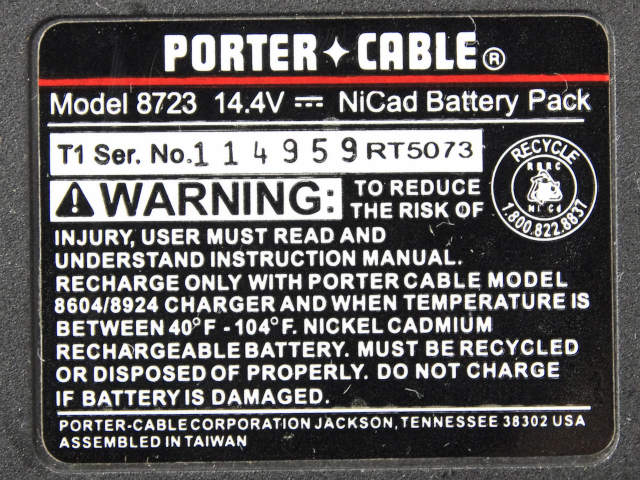 [Model 8723]Porter Cable コードレスドライバードリル Model 978他バッテリーセル交換[4]