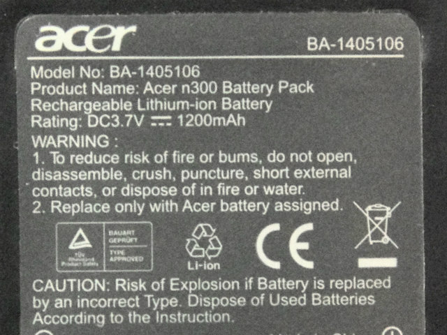 [BA-1405106]ACER Model No:n300 バッテリーセル交換[4]