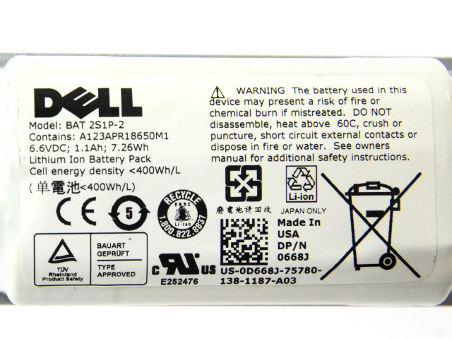 [DP/N 0668J]Dell PowerVault MD3200 他 RAIDコントローラ バッテリーセル交換[4]
